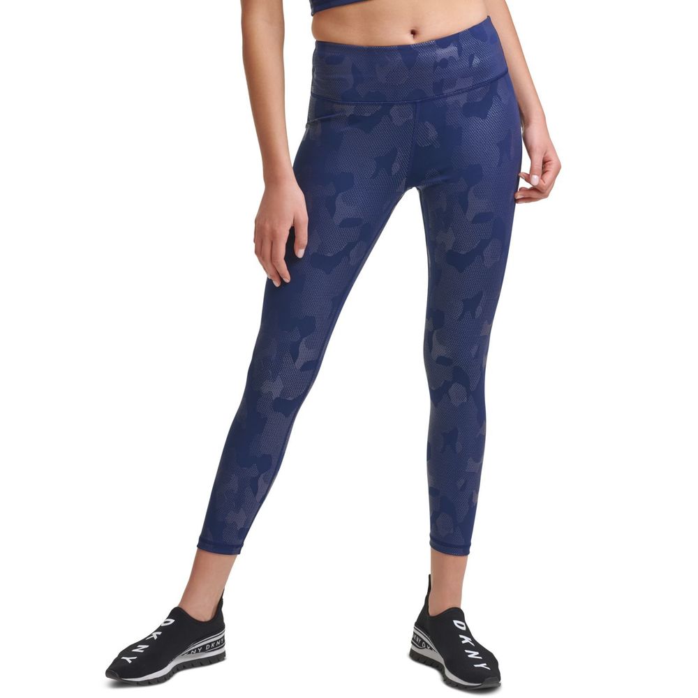 DKNY Womens Sport Cloud Camo Printed High-Waist Leggings,Galaxy Cloud Camo,Large